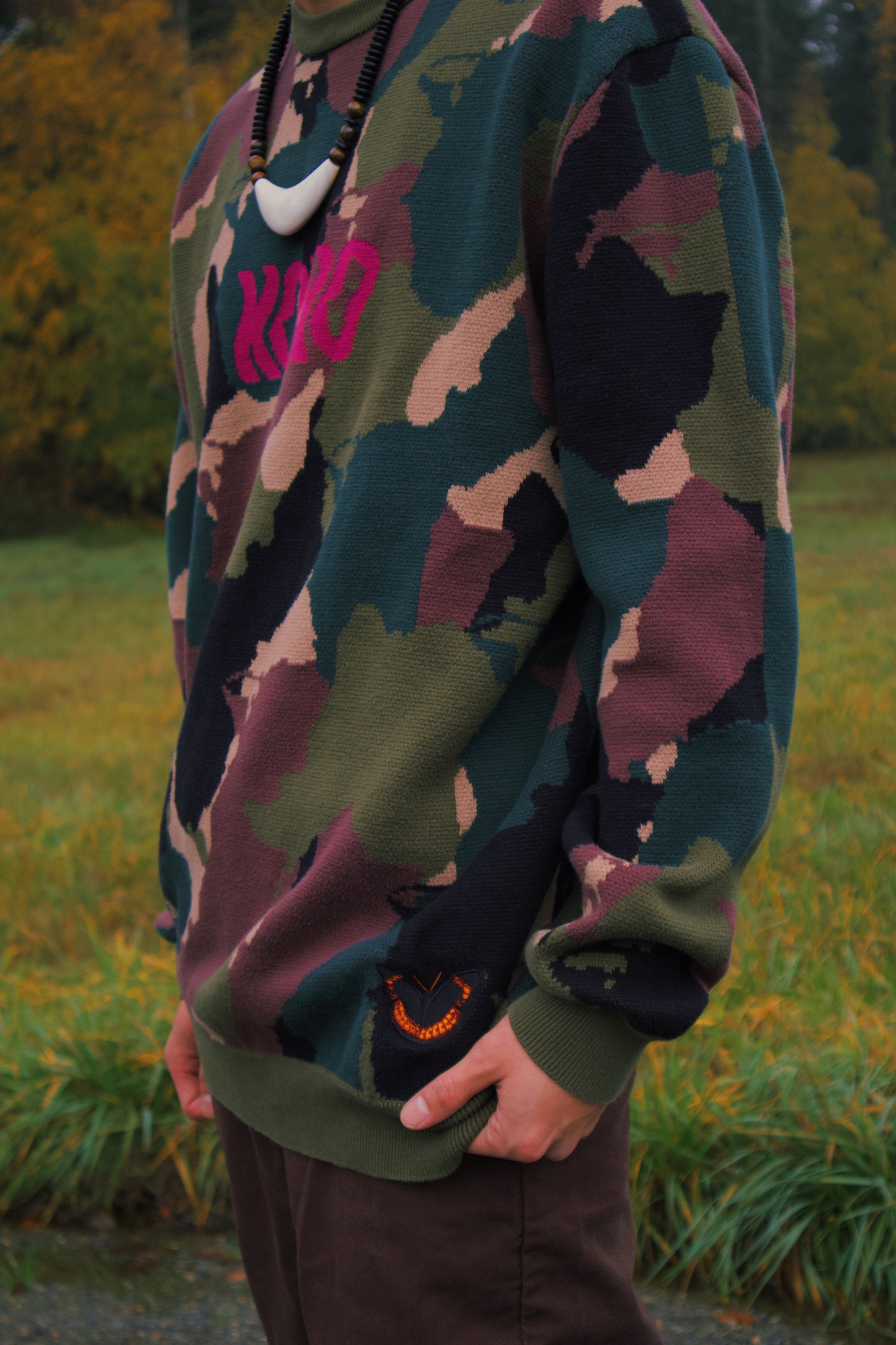 KONO Resistance Camo Knit Sweater